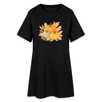  Herbstliche Kürbisse - Frauen T-Shirt-Kleid - Schwarz - Vorne