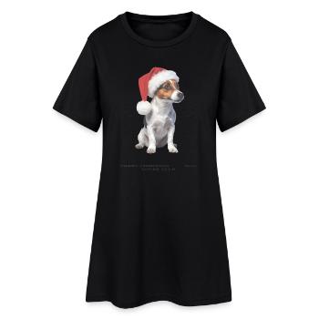 Bonnet de Noël Jack Russell Terrier - Robe T-shirt Femme - noir - Devant