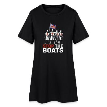 Stop The Boats Historic Crusader Protest Design - Women’s T-Shirt Dress - black - Front