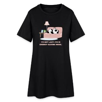 I'm Not Lazy Design für alle, die gerne schlafen - Frauen T-Shirt-Kleid - Schwarz - Vorne