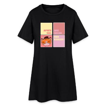 APRÈS-SKI SKIFAHREN KUH LUSTIG - Frauen T-Shirt-Kleid - Schwarz - Vorne