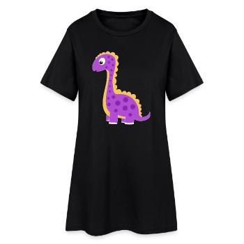 Dino ludique avec des points colorés - Robe T-shirt Femme - noir - Devant
