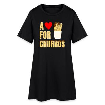 A heart for churros - Women’s T-Shirt Dress - black - Front