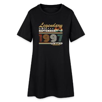 September 1997 Vintage Jubiläumsgeschenk - Frauen T-Shirt-Kleid - Schwarz - Vorne