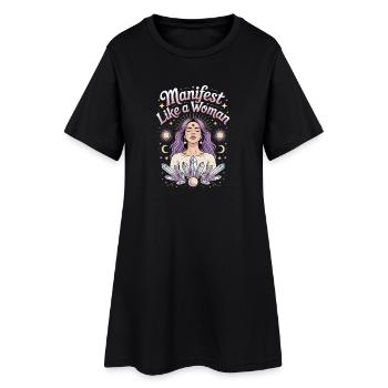  Manifest Like a Woman Women Empowerment Women's - Frauen T-Shirt-Kleid - Schwarz - Vorne