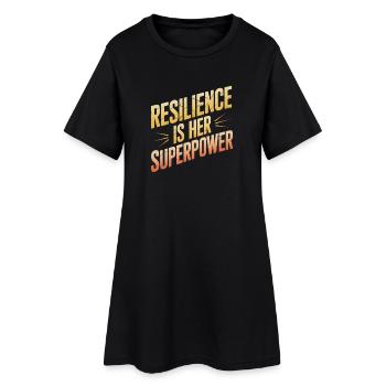 La résilience est son super pouvoir Égalité des femmes - Robe T-shirt Femme - noir - Devant