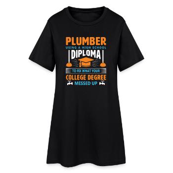 Heating Engineer Heating Construction Plumber Plumber - Women’s T-Shirt Dress - black - Front