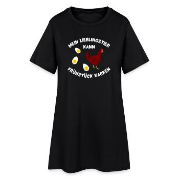 Poulet avec délice pour le petit-déjeuner design - Robe T-shirt Femme - noir - Devant