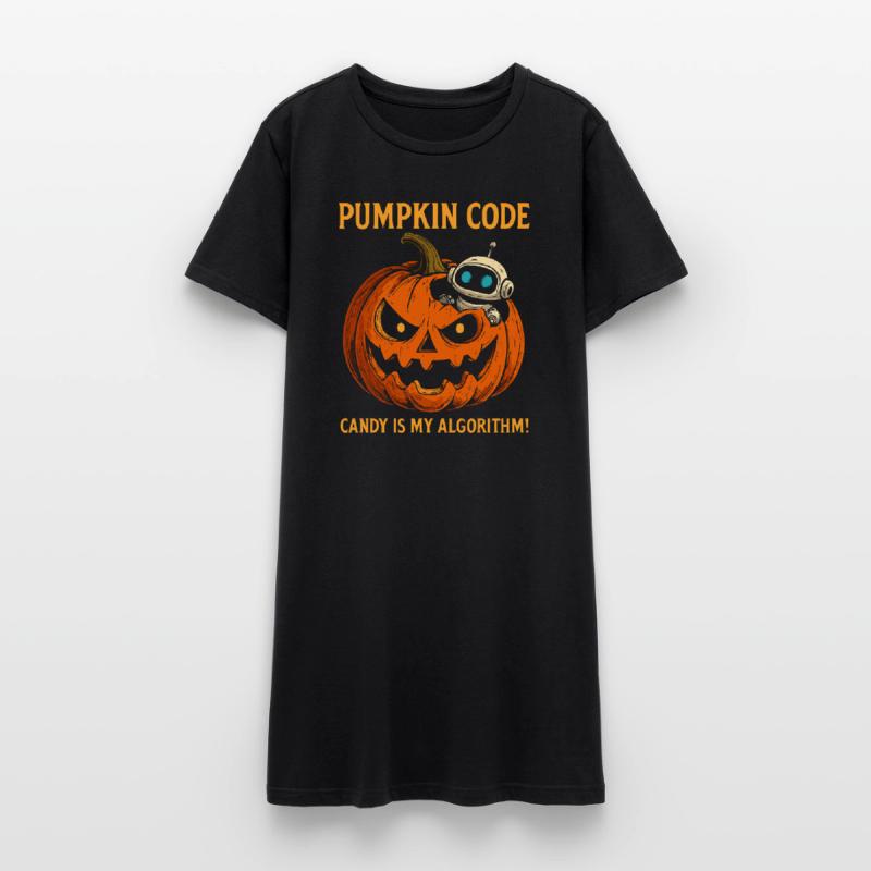 Pumpkin Code: Candy is My Algorithm! Women’s T-Shirt Dress