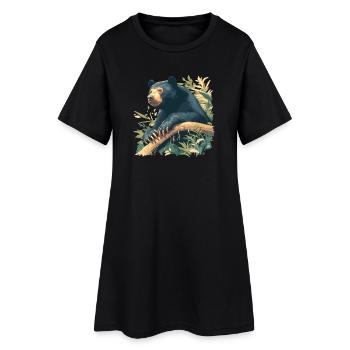Sun Bear Malaienbär - Frauen T-Shirt-Kleid - Schwarz - Vorne