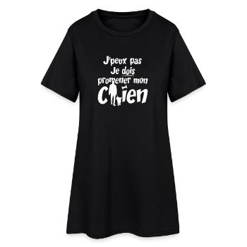 J'PEUX PAS, JE DOIS PROMENER MON CHIEN !  - Robe T-shirt Femme - noir - Devant
