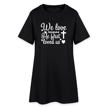 Illustration d'un message d'amour religieux - Robe T-shirt Femme - noir - Devant