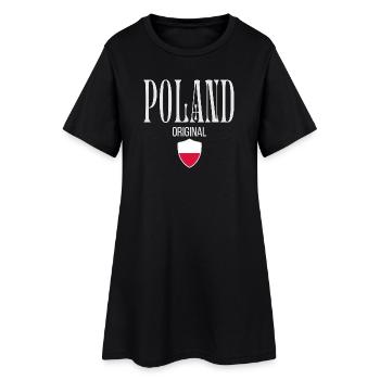 Drapeau polonais, fière polonaise - Robe T-shirt Femme - noir - Devant