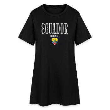Ecuadorianische Flagge, ecuadorianisch stolz - Frauen T-Shirt-Kleid - Schwarz - Vorne