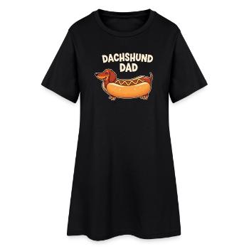 Teckel Papa Hot Dog Design - Robe T-shirt Femme - noir - Devant