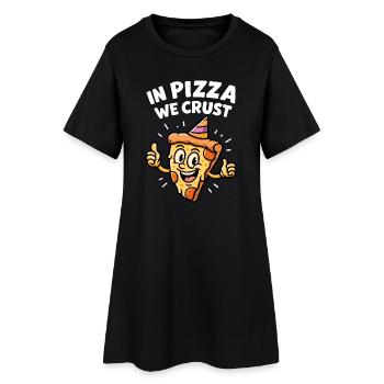 Conception amusante de fête de pizza - Robe T-shirt Femme - noir - Devant