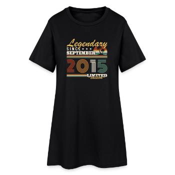September 2015 Vintage Retro Geburtstagsgeschenk - Frauen T-Shirt-Kleid - Schwarz - Vorne