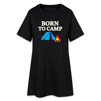 Né pour camper - Robe T-shirt Femme - noir - Devant