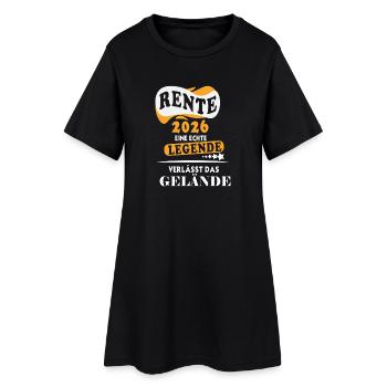 Rente 2026 Geschenk – Legende verlässt das Gelände - Frauen T-Shirt-Kleid - Schwarz - Vorne