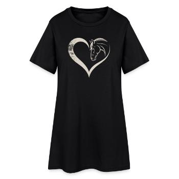 Conception de silhouette de cœur et de cheval - Robe T-shirt Femme - noir - Devant