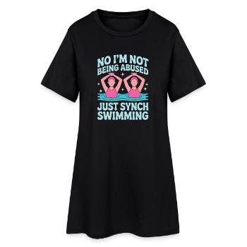 Synchronschwimmen Kunstschwimmen Wassersport - Frauen T-Shirt-Kleid - Schwarz - Vorne