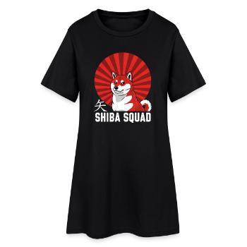 Shiba Inu Shiba Squad Japan-Stil Hundebesitzer - Frauen T-Shirt-Kleid - Schwarz - Vorne