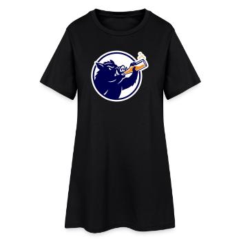 Guerrier Sanglier Buvant De La Bière - Robe T-shirt Femme - noir - Devant