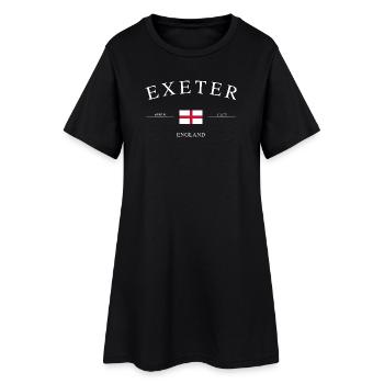 Exeter England – Urlaub Souvenir & Geschenk - Frauen T-Shirt-Kleid - Schwarz - Vorne