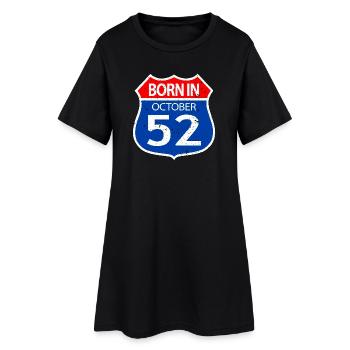 Geboren_im_Oktober_52 - Frauen T-Shirt-Kleid - Schwarz - Vorne
