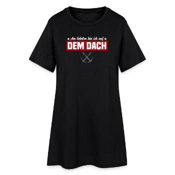Je préfère être sur le toit - Robe T-shirt Femme - noir - Devant
