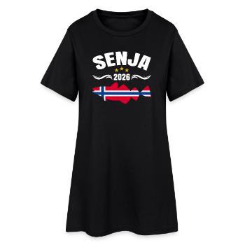 Senja Angeltour Norwegen 2026 - Frauen T-Shirt-Kleid - Schwarz - Vorne