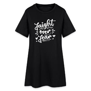 S’effondrer sur la peur - La foi en Jésus - Versets bibliques - Robe T-shirt Femme - noir - Devant