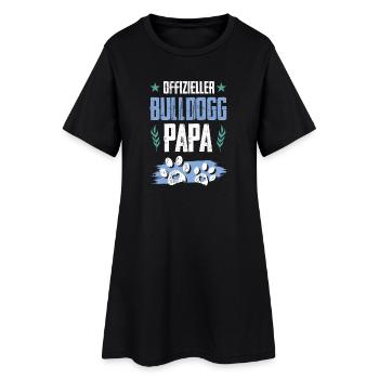Bouledogue Chiens Papa - Robe T-shirt Femme - noir - Devant