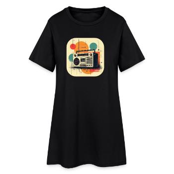 T-shirt rétro Ghetto Blaster - Robe T-shirt Femme - noir - Devant