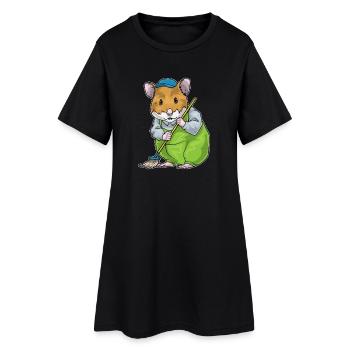 Hamster Cleaning Mop - Women’s T-Shirt Dress - black - Front