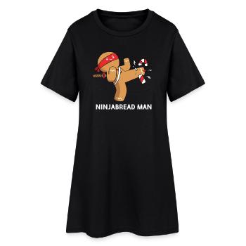 Gingerbread Man Christmas Gingerbread Lebkuchen - Women’s T-Shirt Dress - black - Front