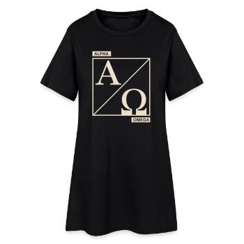 Symbole chrétien Alpha Omega de la foi - Robe T-shirt Femme - noir - Devant