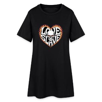 Tatouage de cœur audacieux avec crâne - Robe T-shirt Femme - noir - Devant