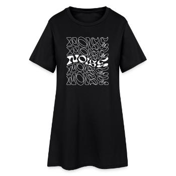 Noise music Abstract Fluid Line Pattern - Women’s T-Shirt Dress - black - Front