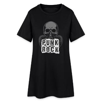 Masque à gaz Cyber Skull au design punk rock - Robe T-shirt Femme - noir - Devant
