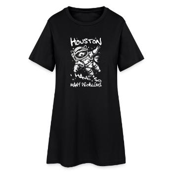 Houston, j’ai tellement de problèmes Raton laveur - Robe T-shirt Femme - noir - Devant