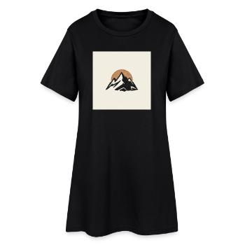 Montagnes à l’aube - Robe T-shirt Femme - noir - Devant