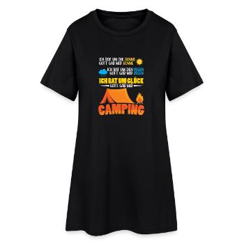 Camper Camping Wohnwagen Spruch - Frauen T-Shirt-Kleid - Schwarz - Vorne