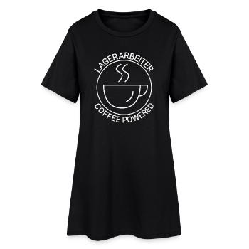 Lagerarbeiter Coffee Powered - Frauen T-Shirt-Kleid - Schwarz - Vorne
