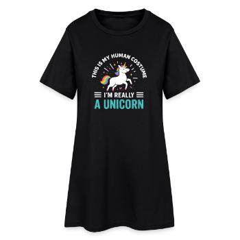 C’est mon costume humain, je suis vraiment une licorne - Robe T-shirt Femme - noir - Devant