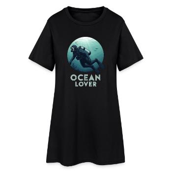 Diver Ocean Lover Underwater for Diving Friends - Women’s T-Shirt Dress - black - Front