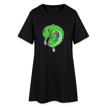serpent mignon - Robe T-shirt Femme - noir - Devant