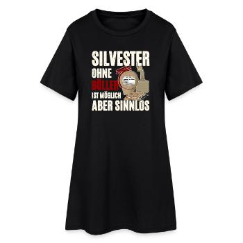 Réveillon du Nouvel An uniquement avec feux d'artifice - Robe T-shirt Femme - noir - Devant