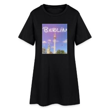 Design néon de la tour de télévision de Berlin - Robe T-shirt Femme - noir - Devant