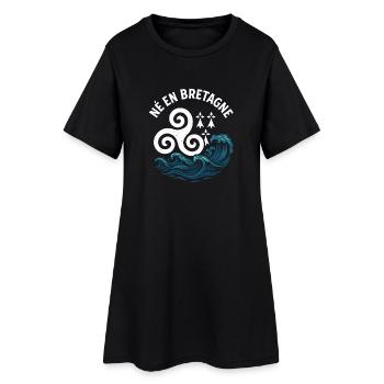 Born in Brittany Triskel Breton identity - Women’s T-Shirt Dress - black - Front